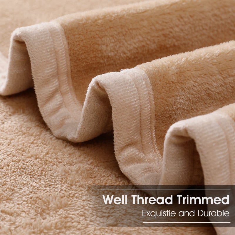 EASELAND Soft Queen Size Blanket All Season Warm Fuzzy Microplush Lightweight Thermal Fleece Blankets for Couch Bed Sofa,90x90 Inches,Camel - Image 5